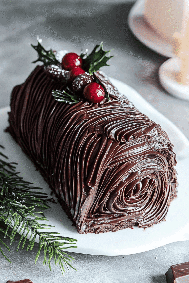 Chocolate Yule Log Cake Buche De Noel2