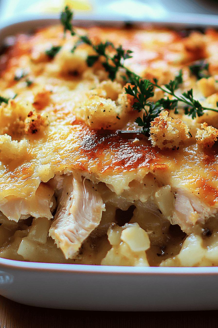 Baked Chicken And Stuffing Casserole