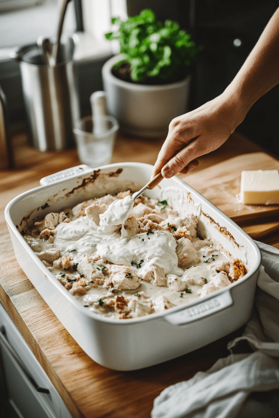 Baked Chicken And Stuffing Casserole