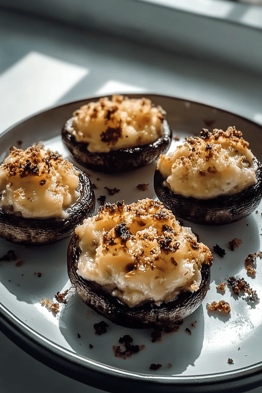 Cheese Stuffed Mushrooms Creamy Appetizer Recipe