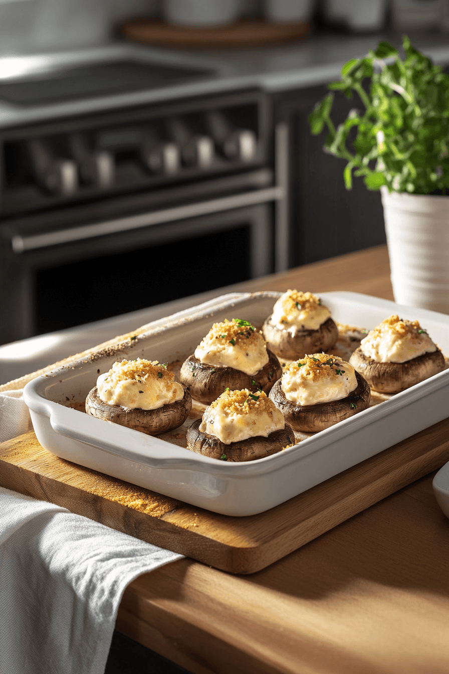 Cheese Stuffed Mushrooms Creamy Appetizer Recipe