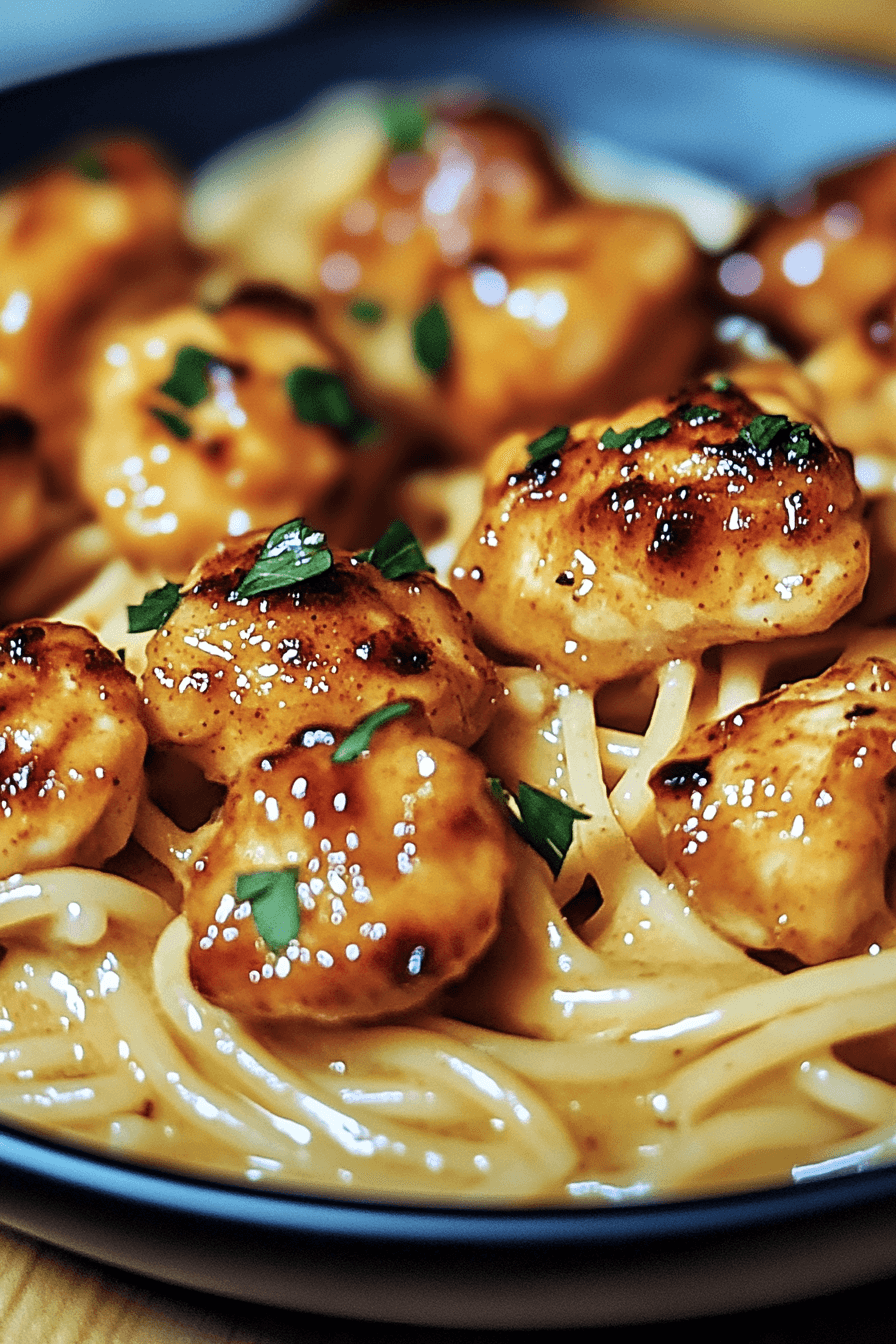 Garlic Butter Chicken Bites Pasta