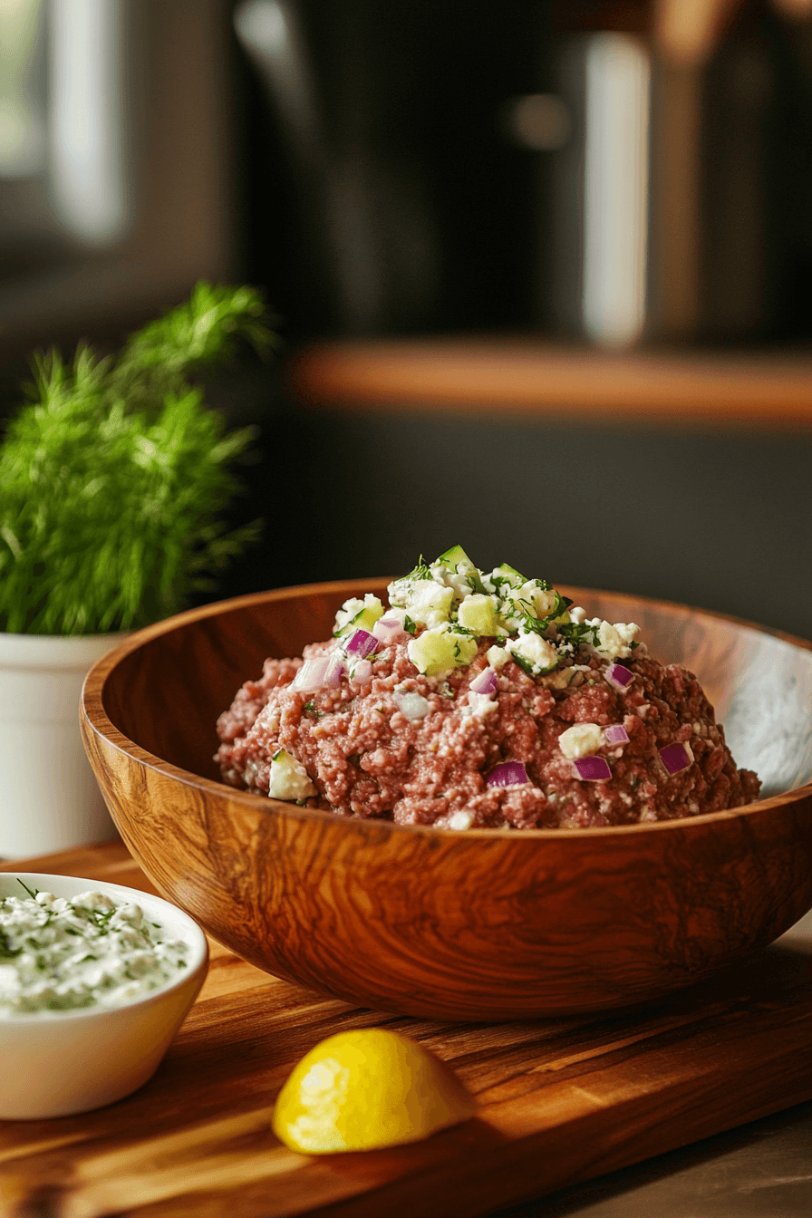 Greek Stuffed Feta Burgers With Tzatziki