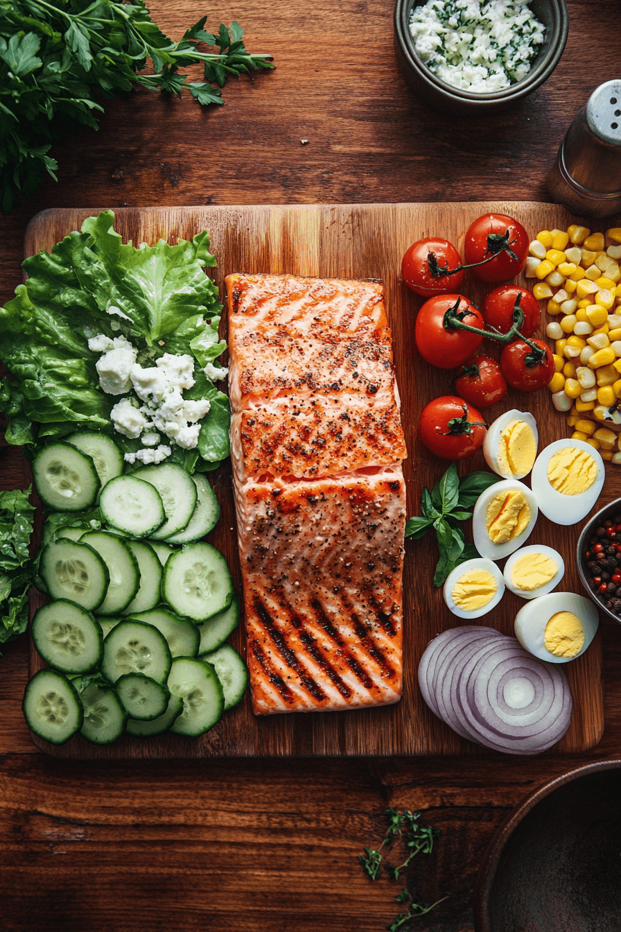 Grilled Salmon Cobb Salad