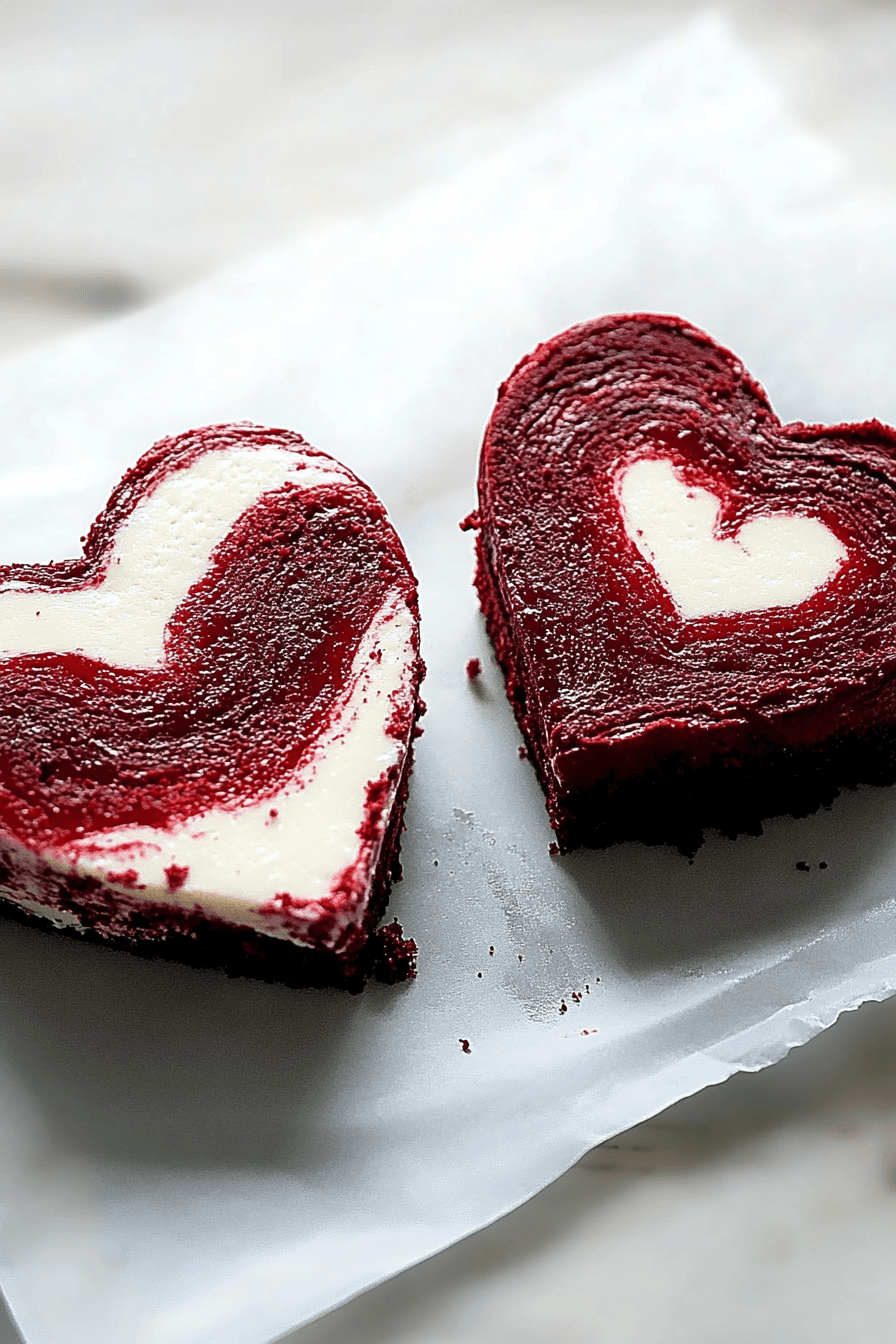Heart Shaped Red Velvet Cheesecake