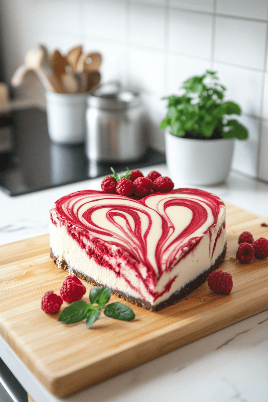 Heart Shaped Red Velvet Cheesecake