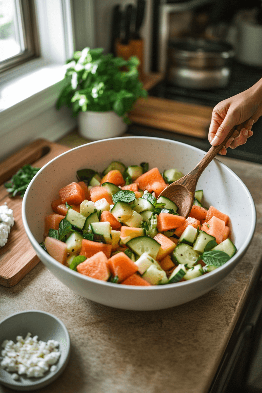 Refreshing Watermelon And Cucumber Salad With Feta And Mint - A Delightful Summer Dish 11 Watermelon And Cucumber Salad