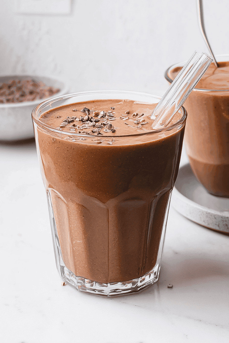 Creamy Chocolate Peanut Butter Banana Smoothie With 4 Simple Ingredients 10 Chocolate Peanut Butter Smoothie