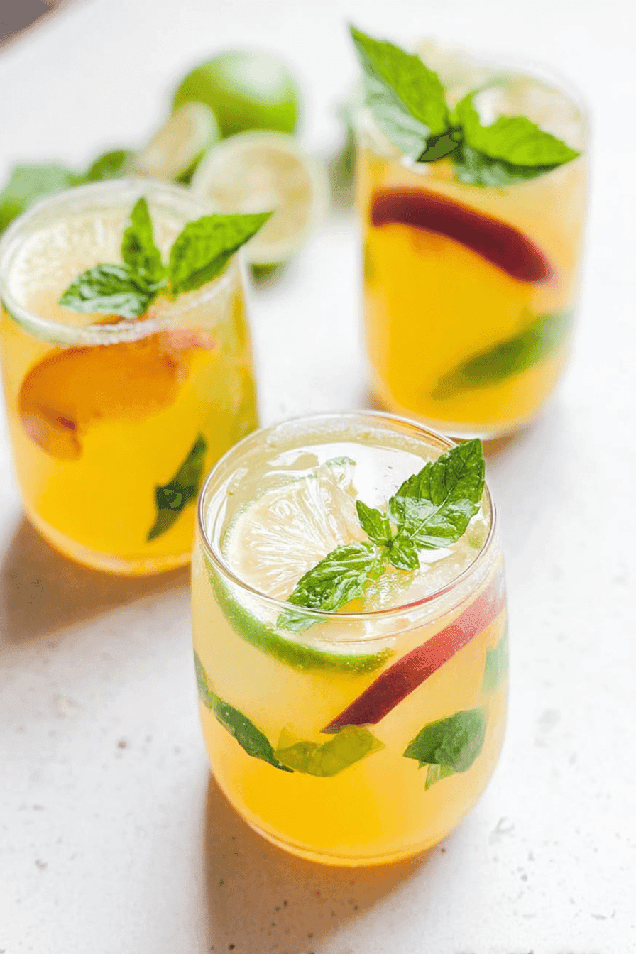 Fresh Peach Mojitos
