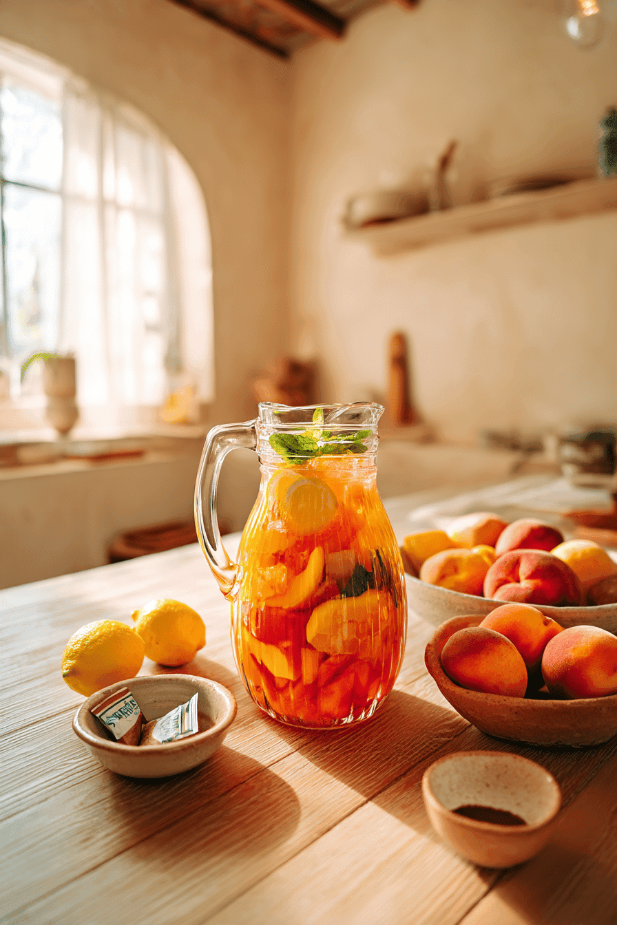 Fresh Peach Mojitos