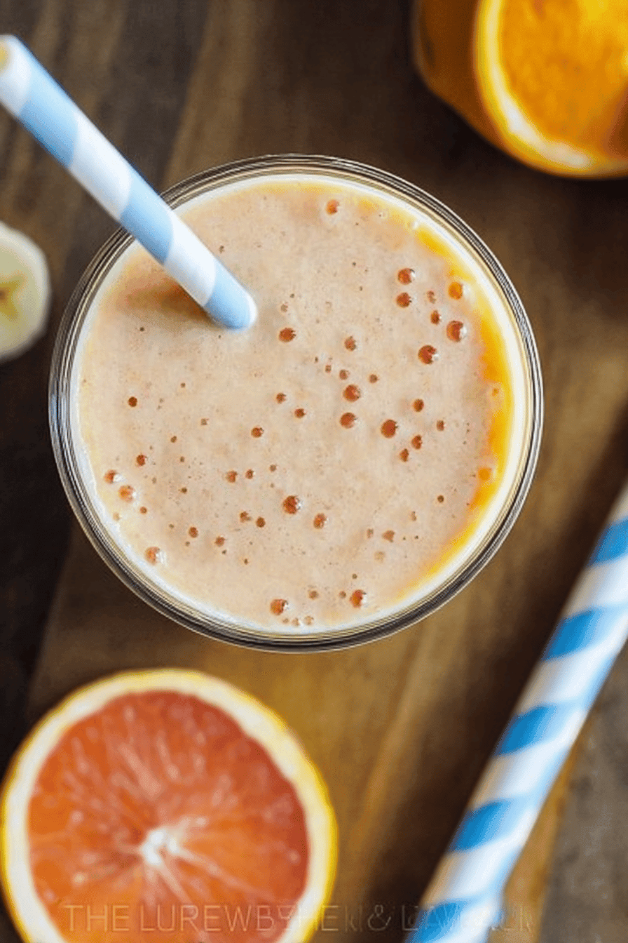 Orange Smoothie With Bananas And Yogurt