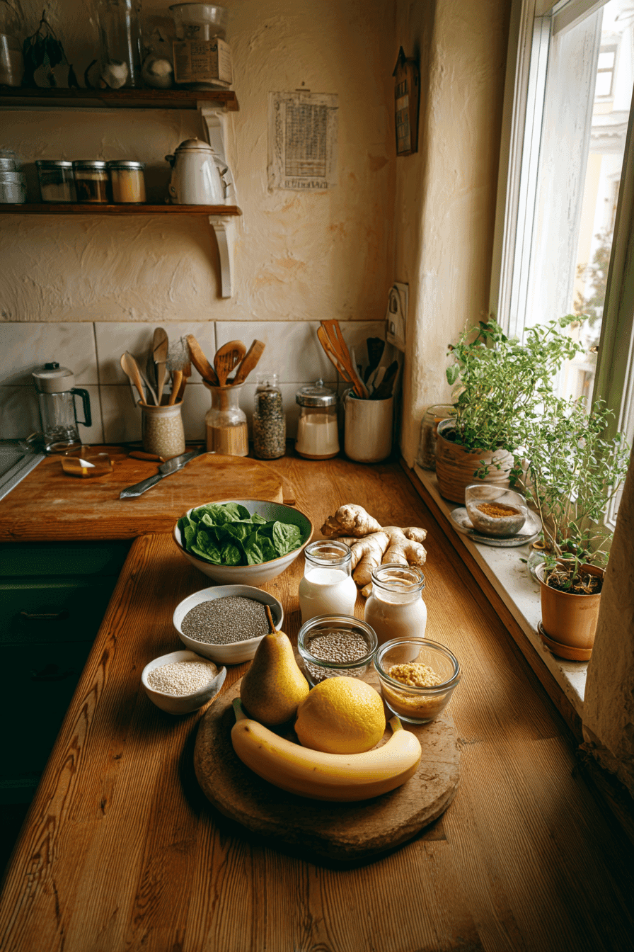 Pear Smoothie With Spinach
