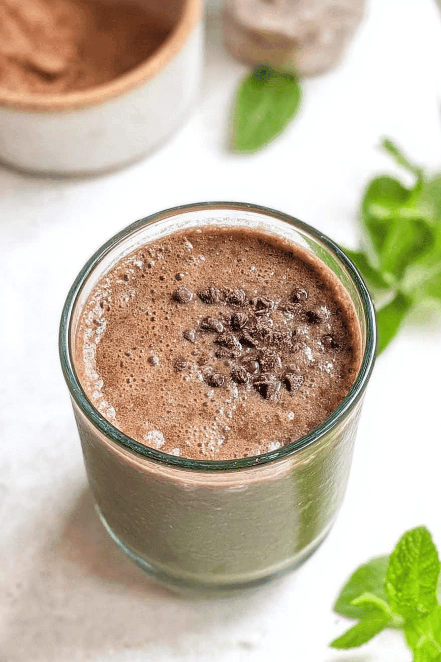 Vegan Mint Chocolate Chip Smoothie