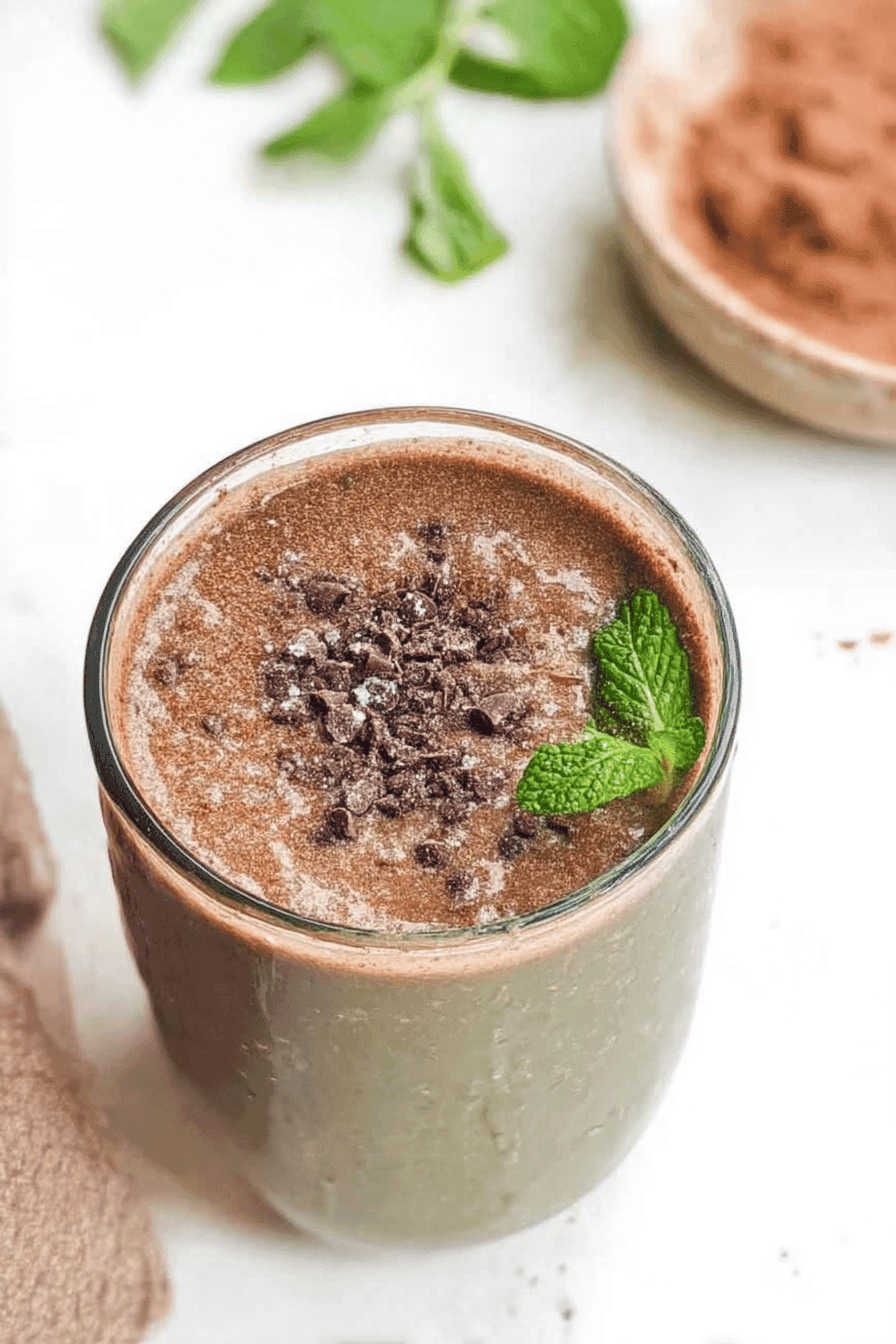 Vegan Mint Chocolate Chip Smoothie