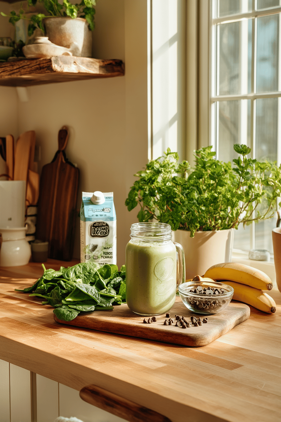 Vegan Mint Chocolate Chip Smoothie