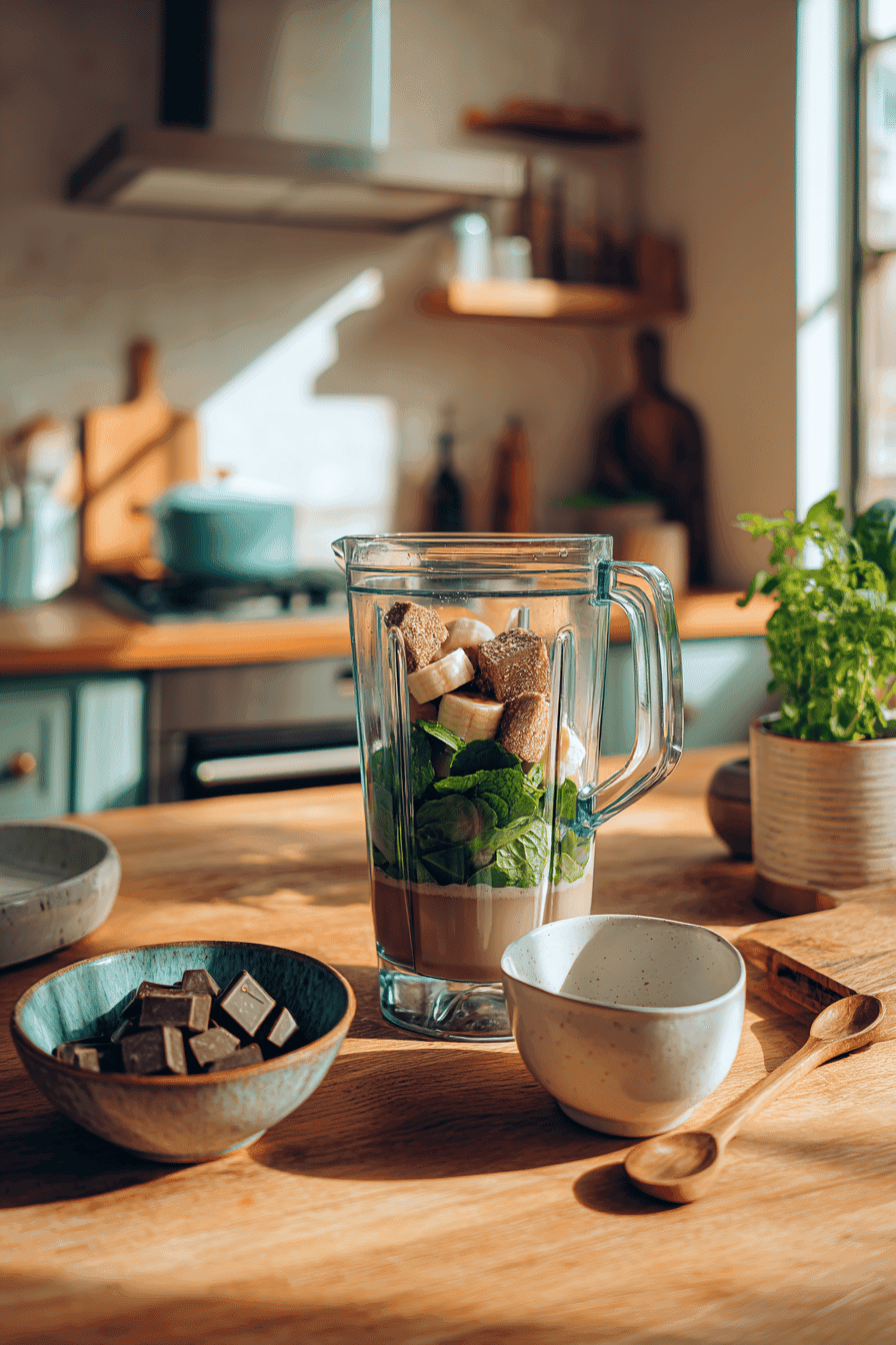Vegan Mint Chocolate Chip Smoothie