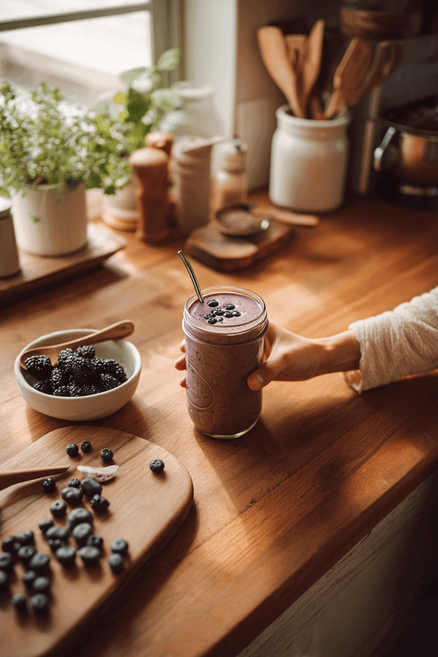 Vegan Triple Berry Protein Smoothie