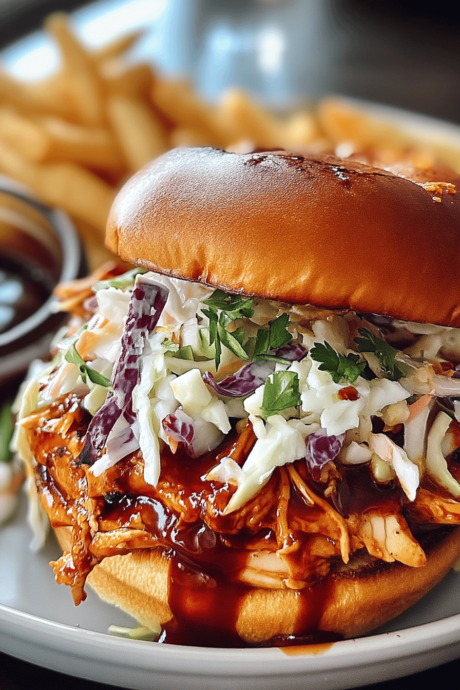 Bbq Chicken Sandwich With Coleslaw