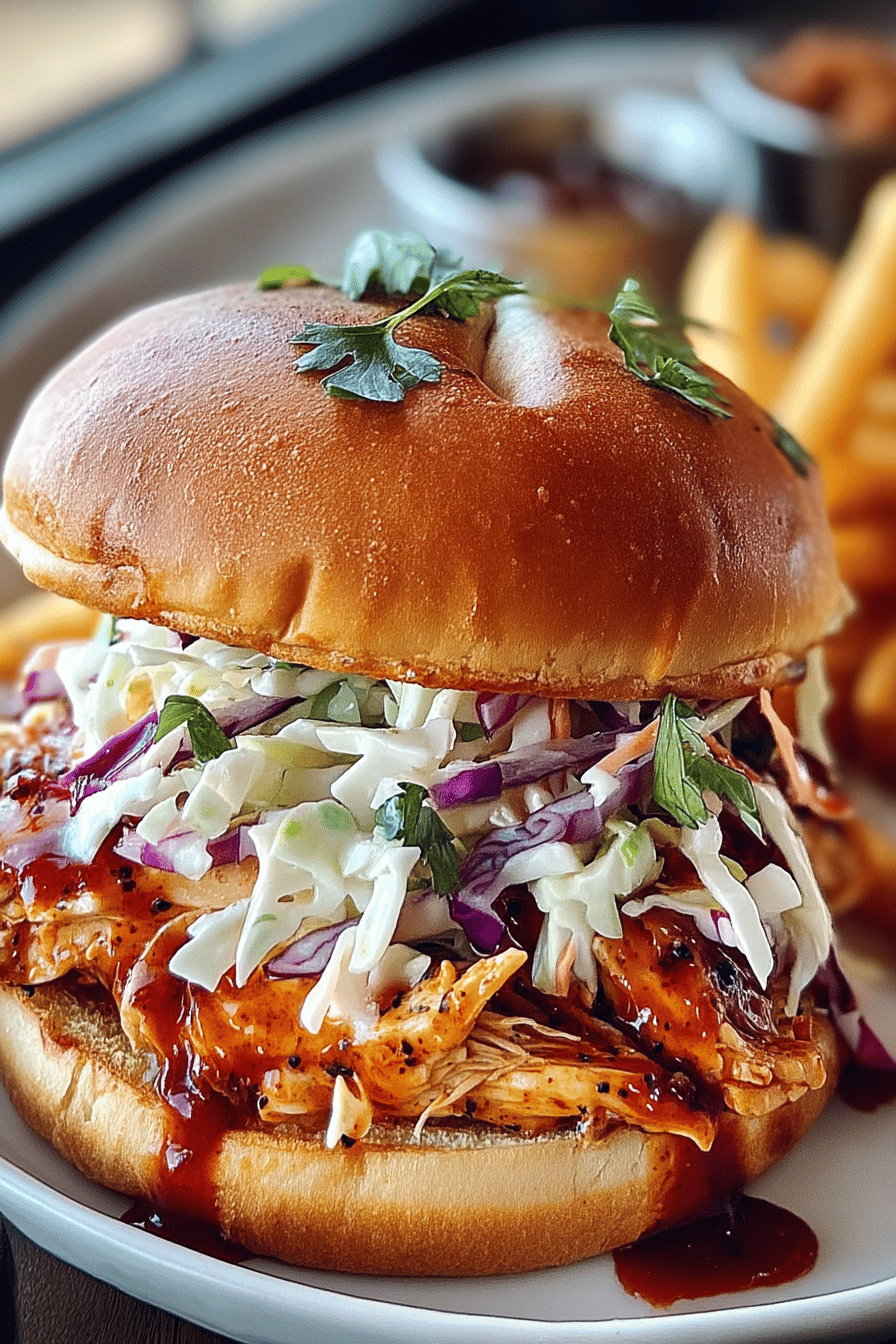 Bbq Chicken Sandwich With Coleslaw