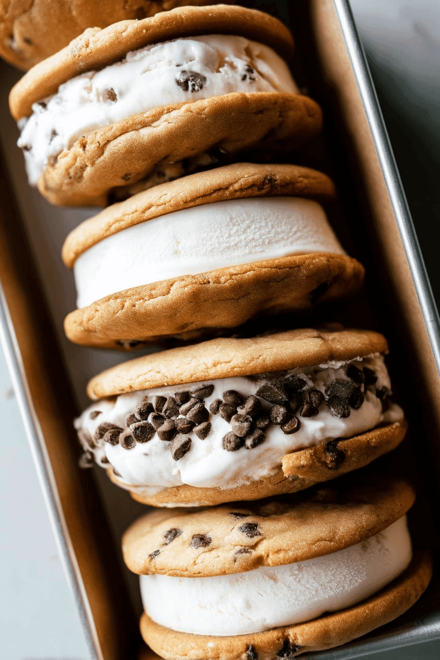 Chocolate Chip Ice Cream Sandwich Cookies With Soft Chewy Cookies And Creamy Vanilla Filling 7 Chocolate Chip Ice Cream Sandwich Cookies