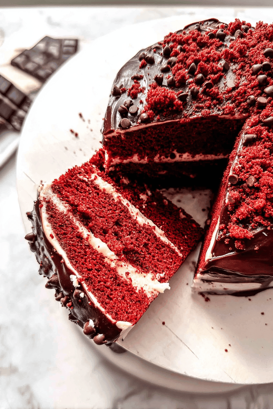 Chocolate Chip Red Velvet Cake