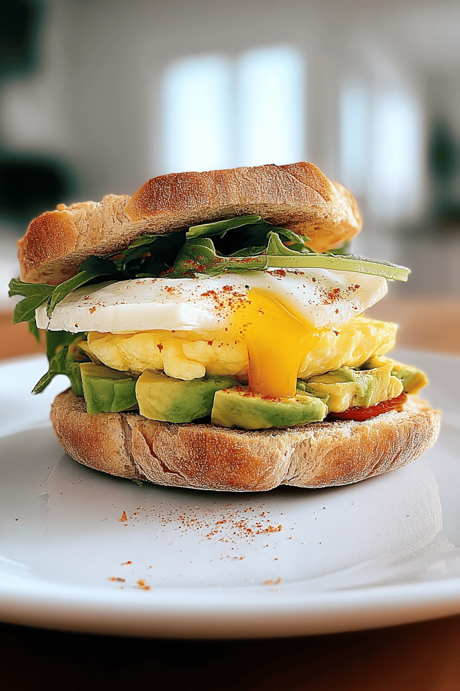 Egg And Avocado Breakfast Sandwich