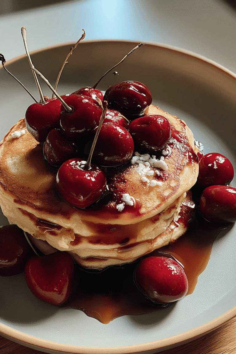 Fresh Cherry Pancakes Recipe Simple Buttermilk Style 8 Fresh Cherry Pancakes Recipe 2.Png
