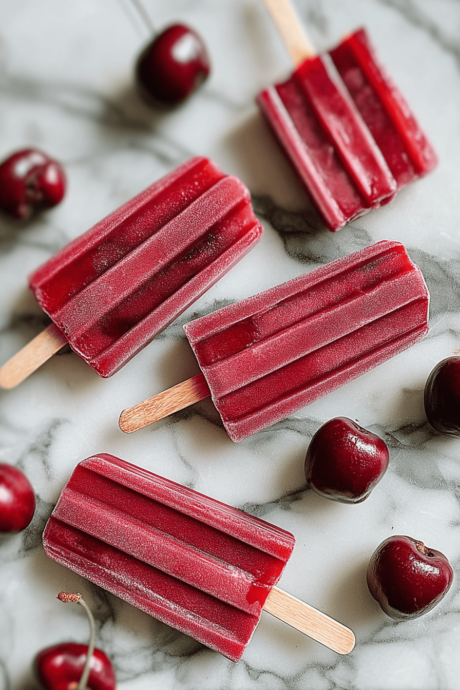 Fresh Cherry Popsicles Recipe