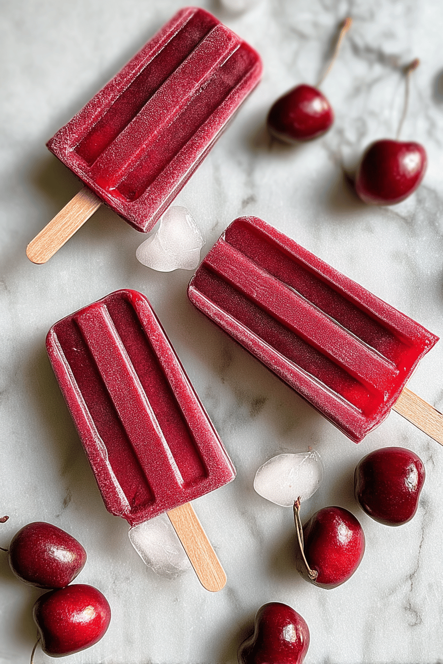 Fresh Cherry Popsicles Recipe