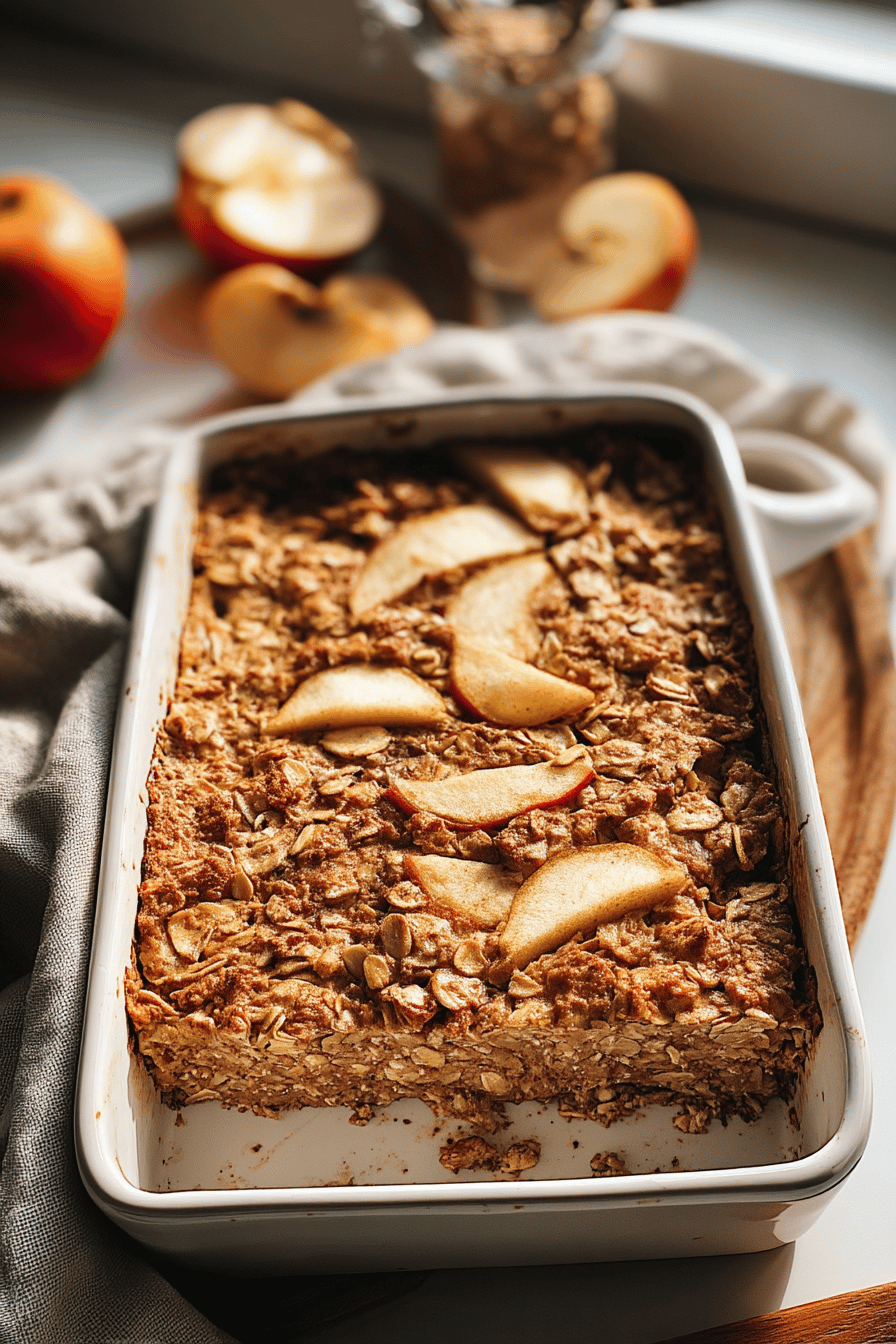 Healthy Apple Oatmeal Breakfast Bake With Cinnamon Flavor 6 Healthy Apple Oatmeal Breakfast Bake