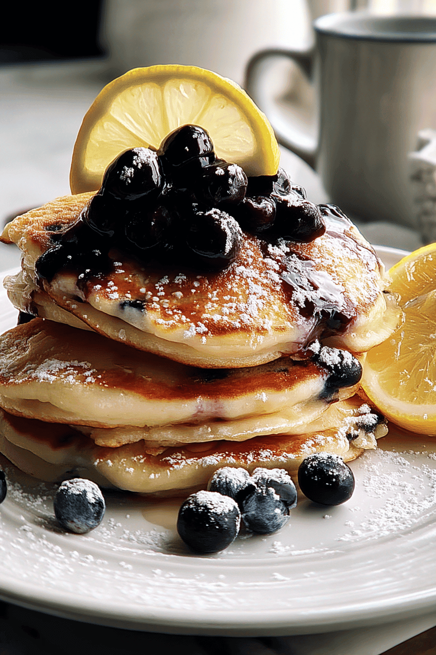 Lemon Blueberry Ricotta Pancakes