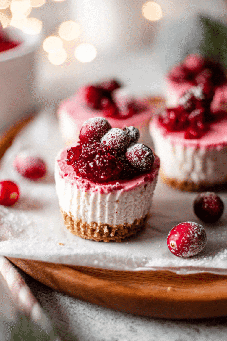 Mini Cranberry Mousse Cakes Recipe With No-Bake Cheesecake Filling 8 Mini Cranberry Mousse Cakes 2.Png