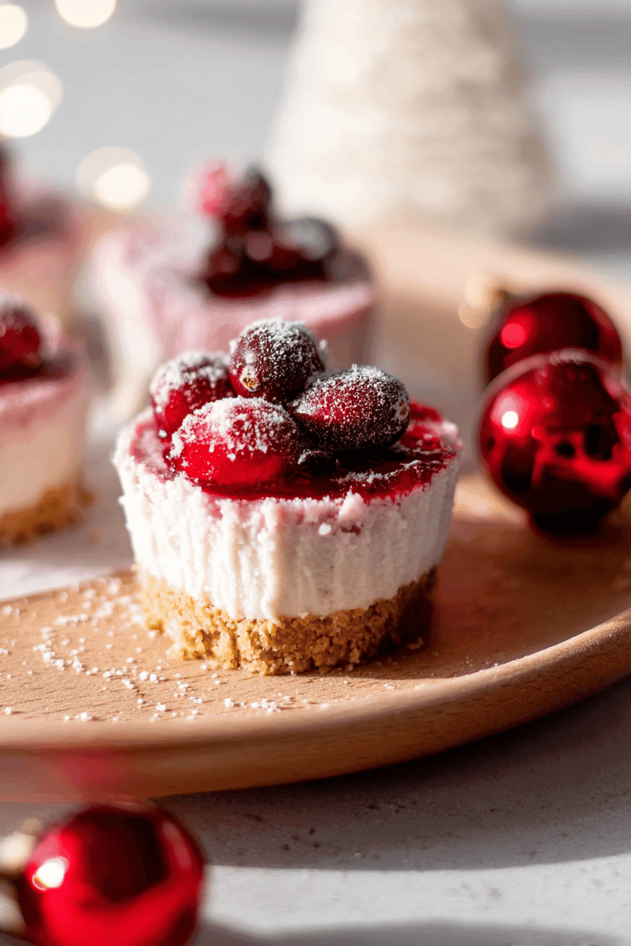 Mini Cranberry Mousse Cakes Recipe With No-Bake Cheesecake Filling 7 Mini Cranberry Mousse Cakes