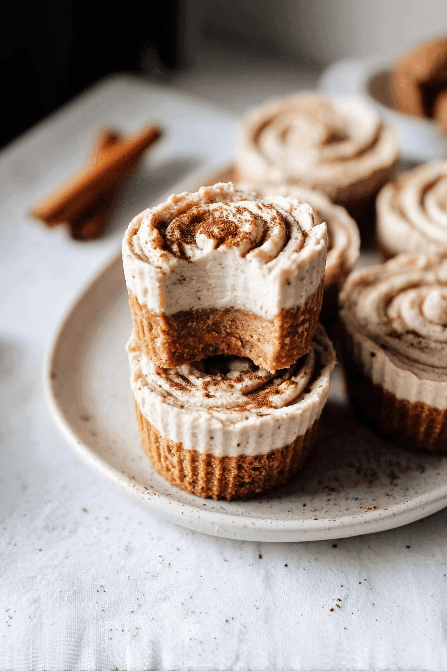 Mini No Bake Cinnamon Roll Cheesecakes