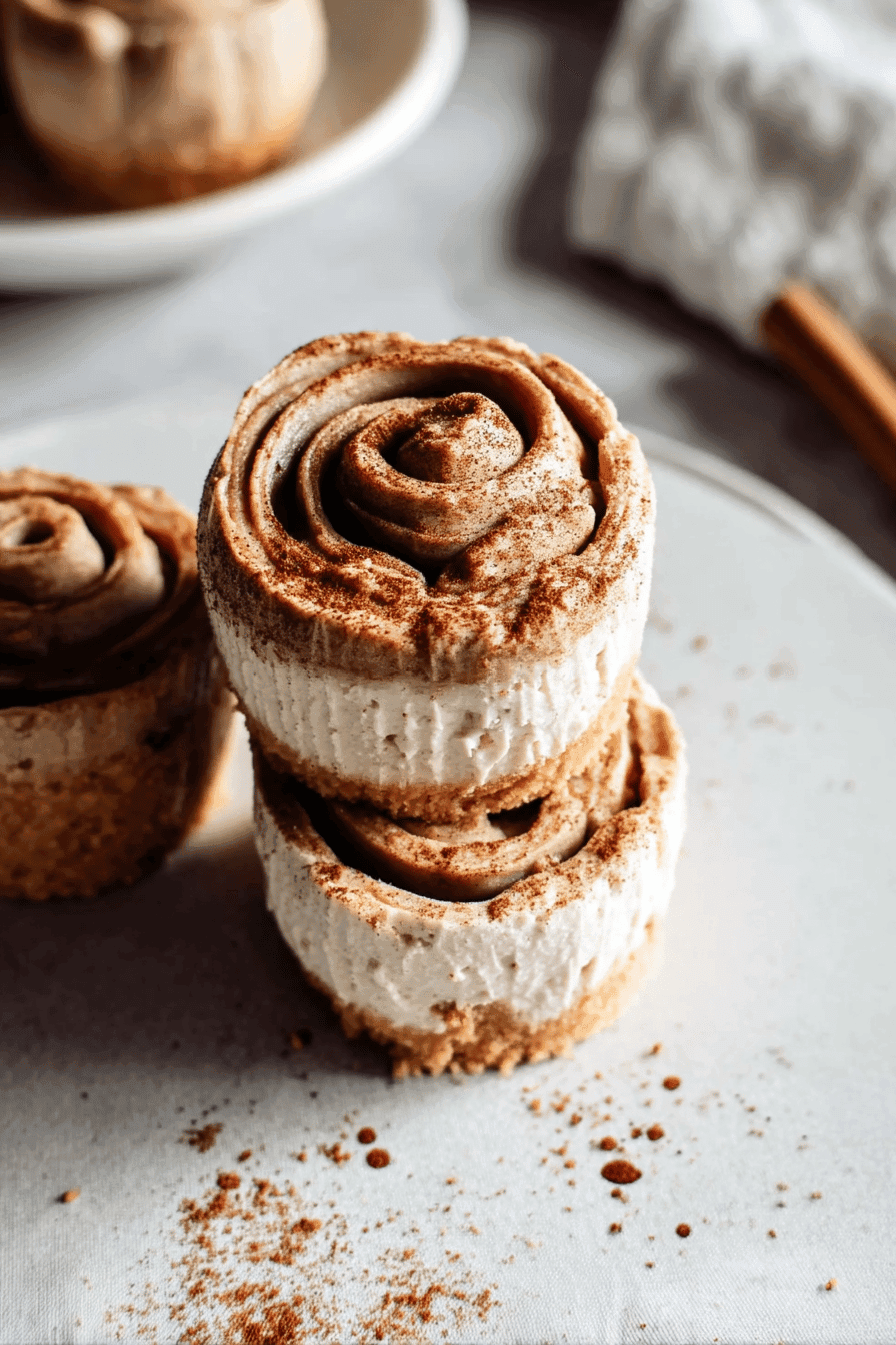 Mini No Bake Cinnamon Roll Cheesecakes