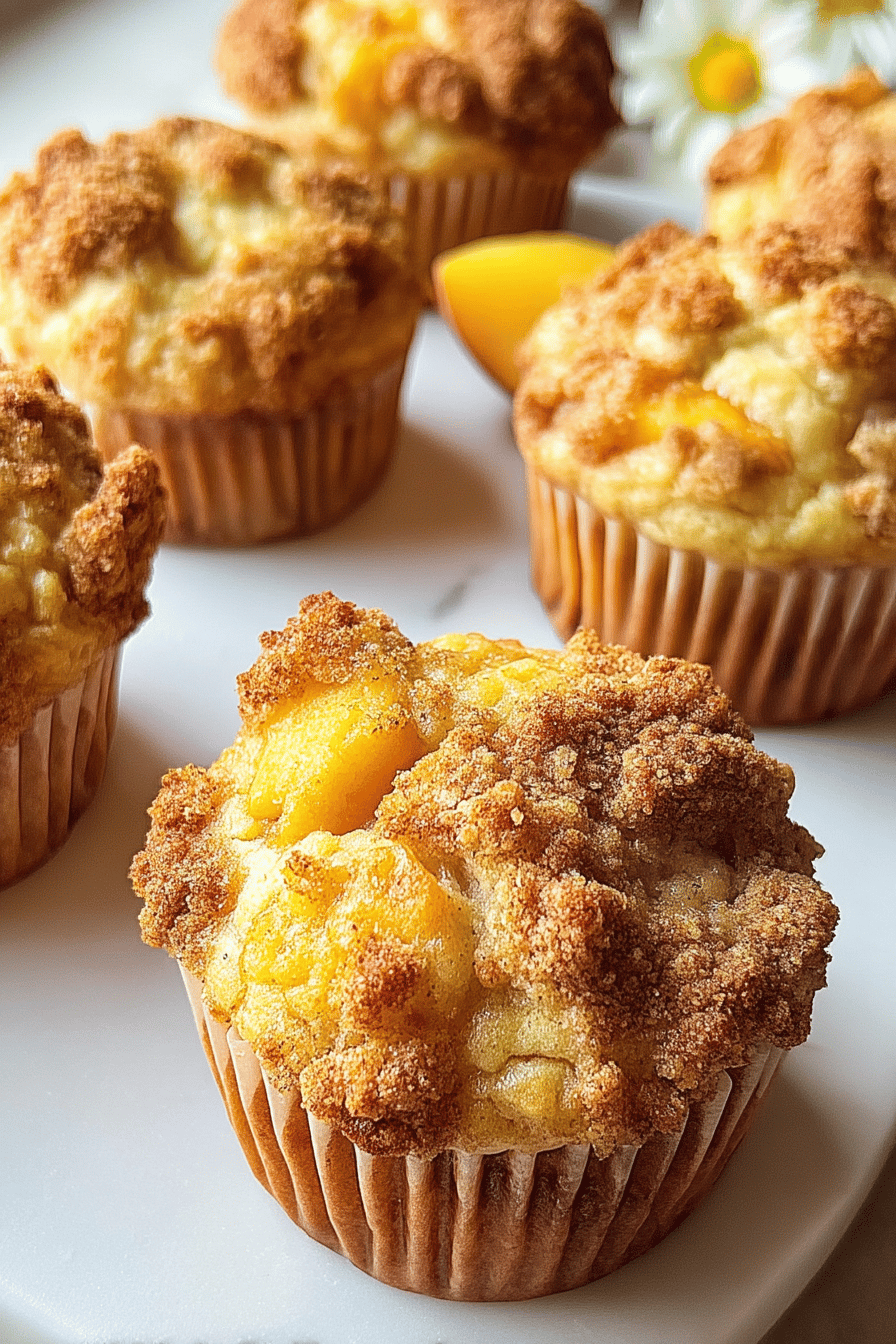 Moist Peach Muffins