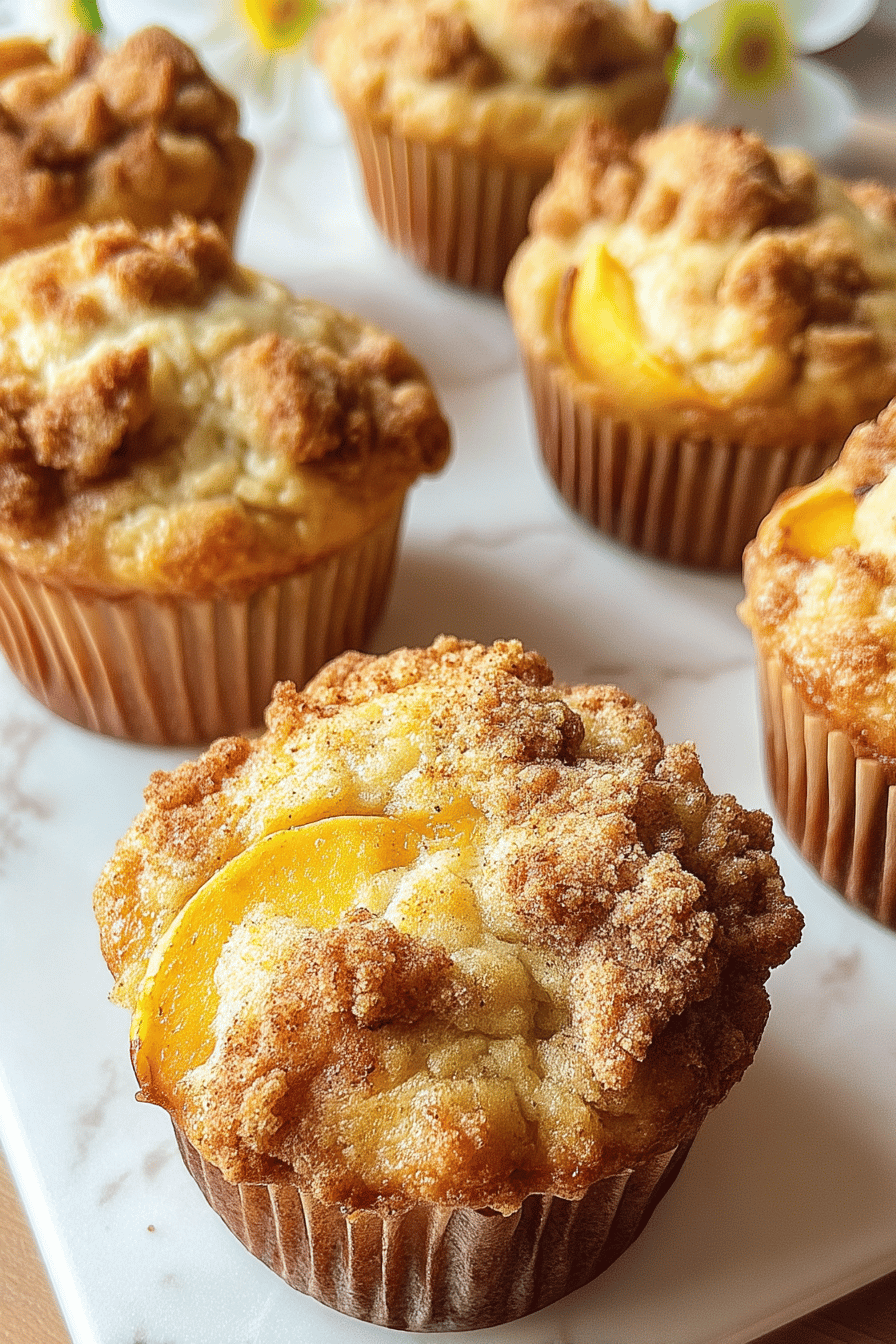 Moist Peach Muffins