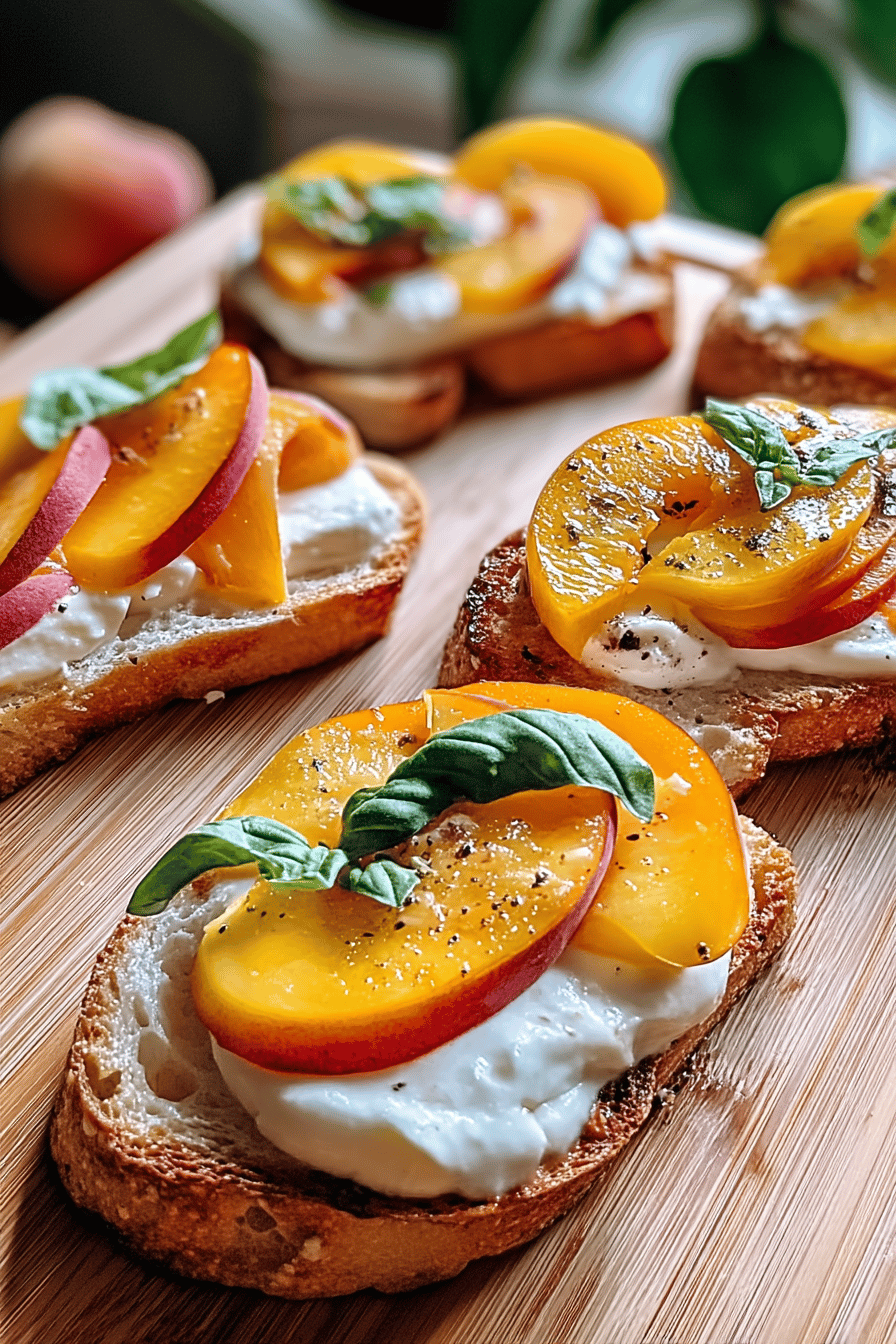 Peach Burrata Crostini