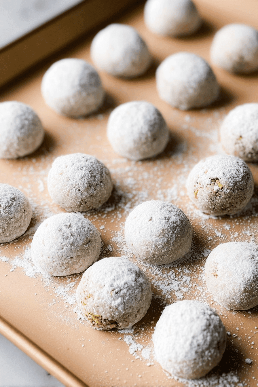 Pistachio Snowball Cookies Recipe With Buttery Texture And Crunchy Nut Flavor 6 Pistachio Snowball Cookies