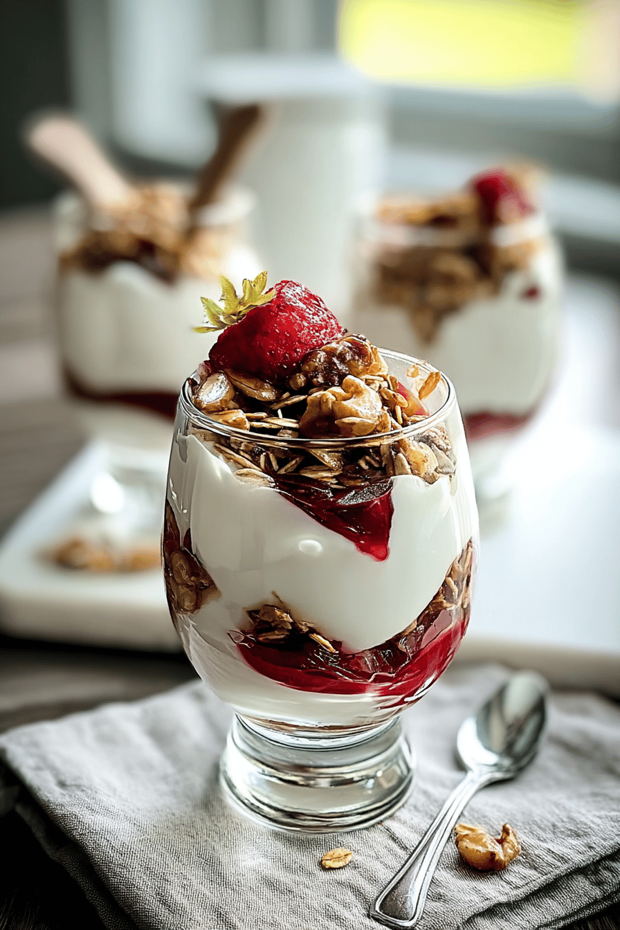 Rhubarb Yogurt Parfait With Roasted Strawberries Recipe 6 Rhubarb Yogurt Parfait