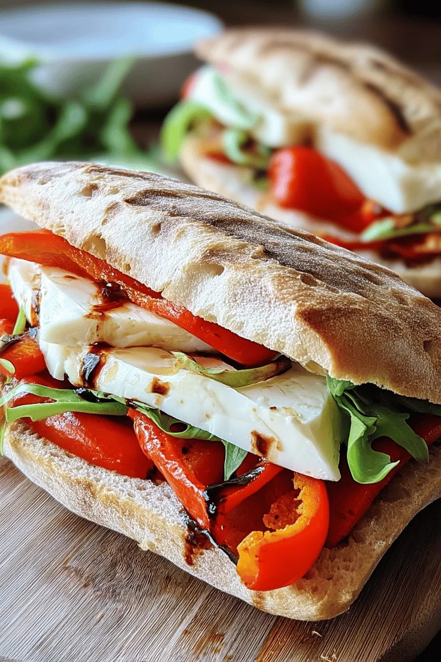 Roasted Pepper Sandwich With Steak, Shrimp, And Creamy Cheese Twist 6 Roasted Pepper Sandwich