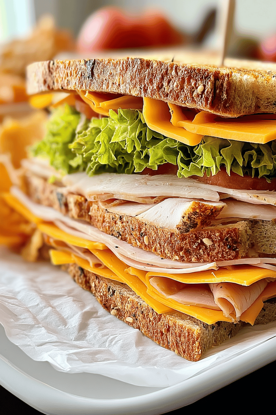 Smoked Turkey And Cheddar Sandwich