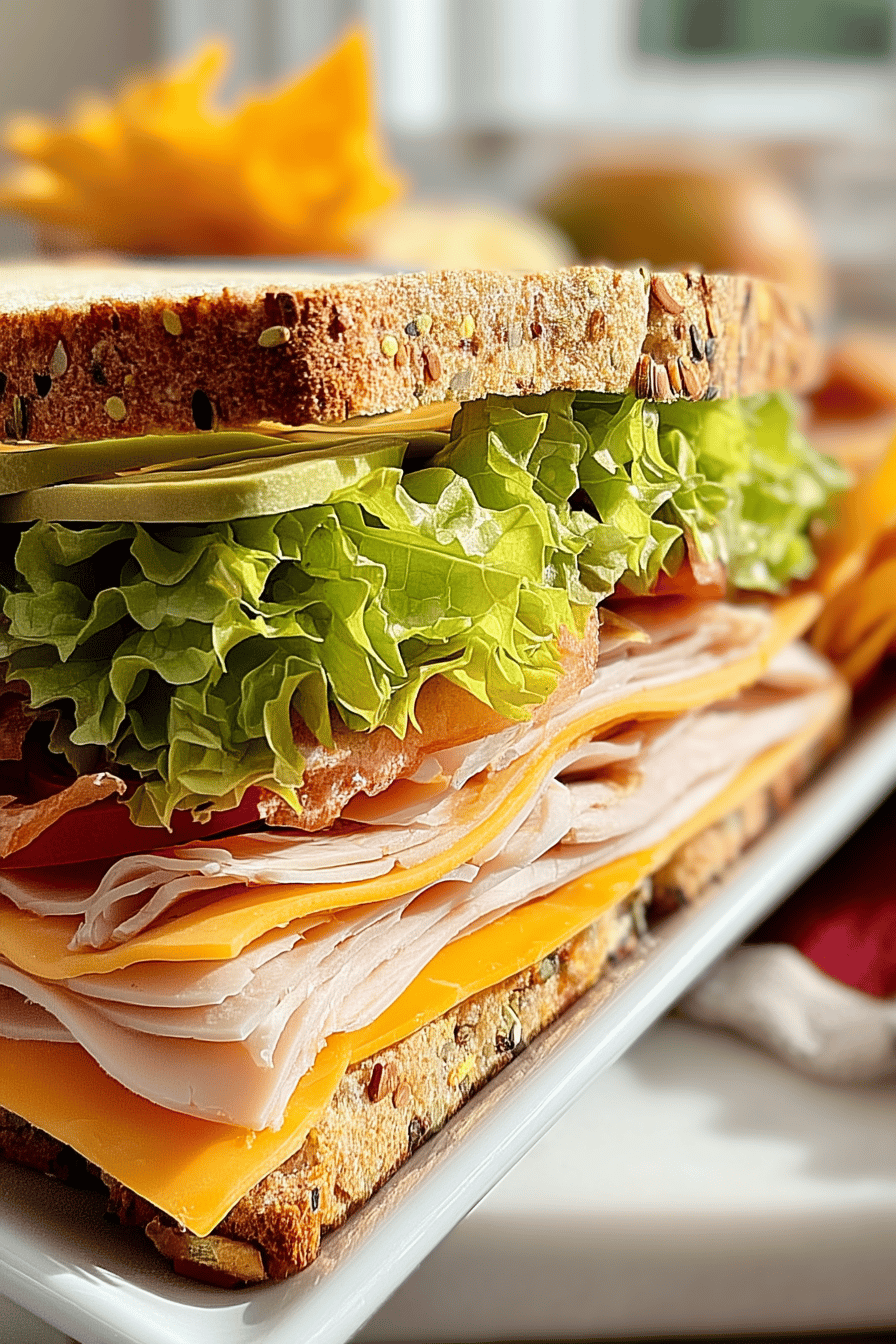 Smoked Turkey And Cheddar Sandwich