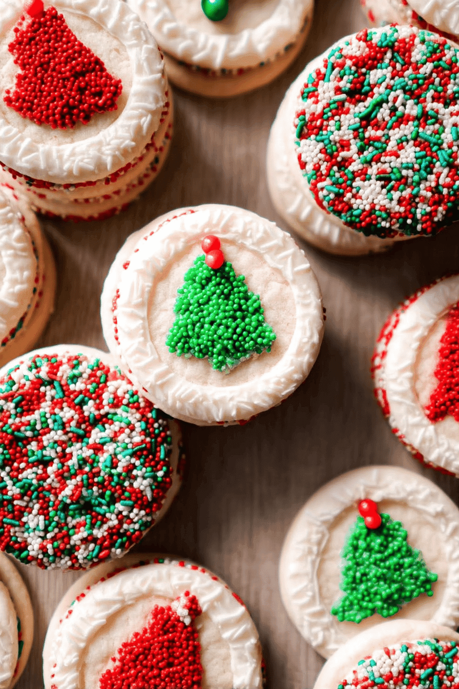 Stacked Christmas Sprinkle Cookies