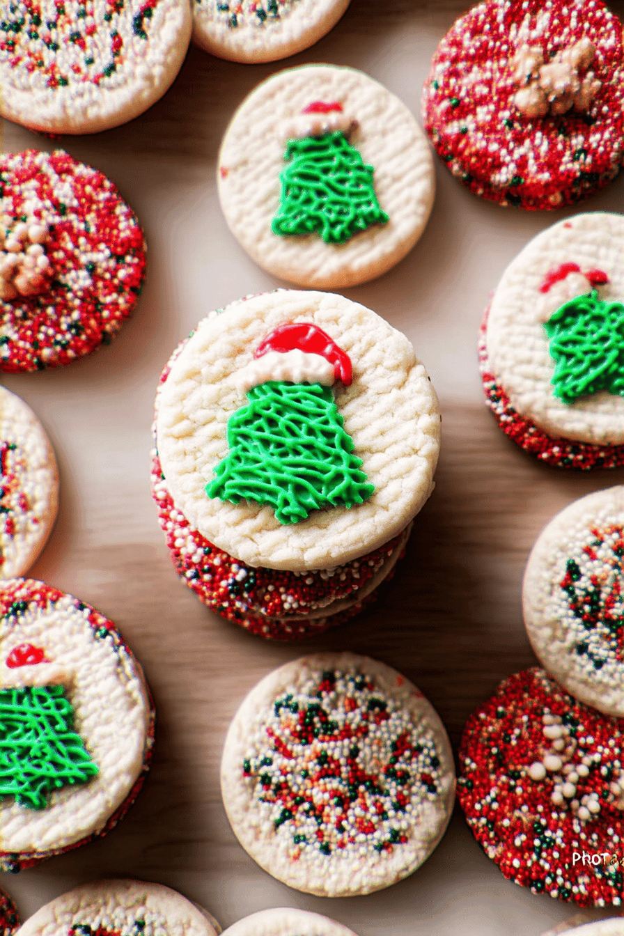 Stacked Christmas Sprinkle Cookies