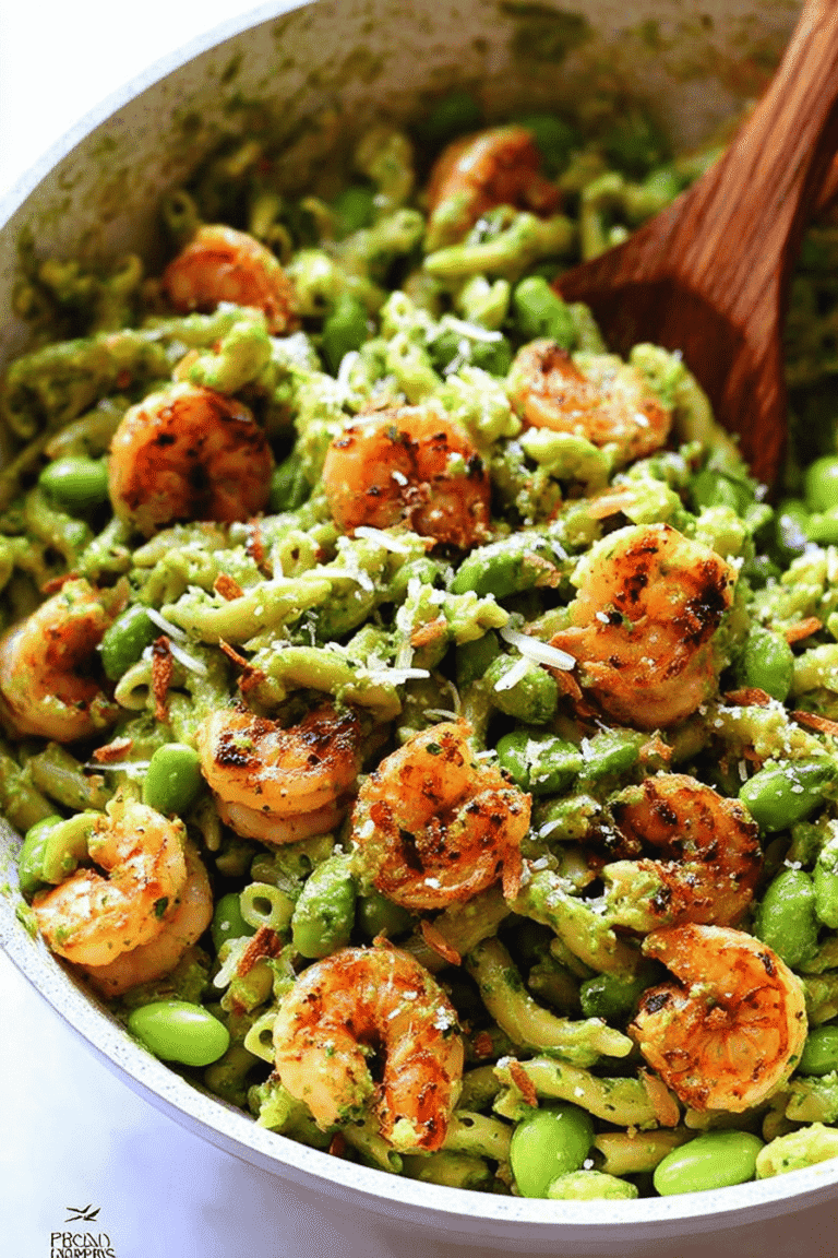 Asparagus Spinach Pesto Pasta With Blackened Shrimp 78.Png
