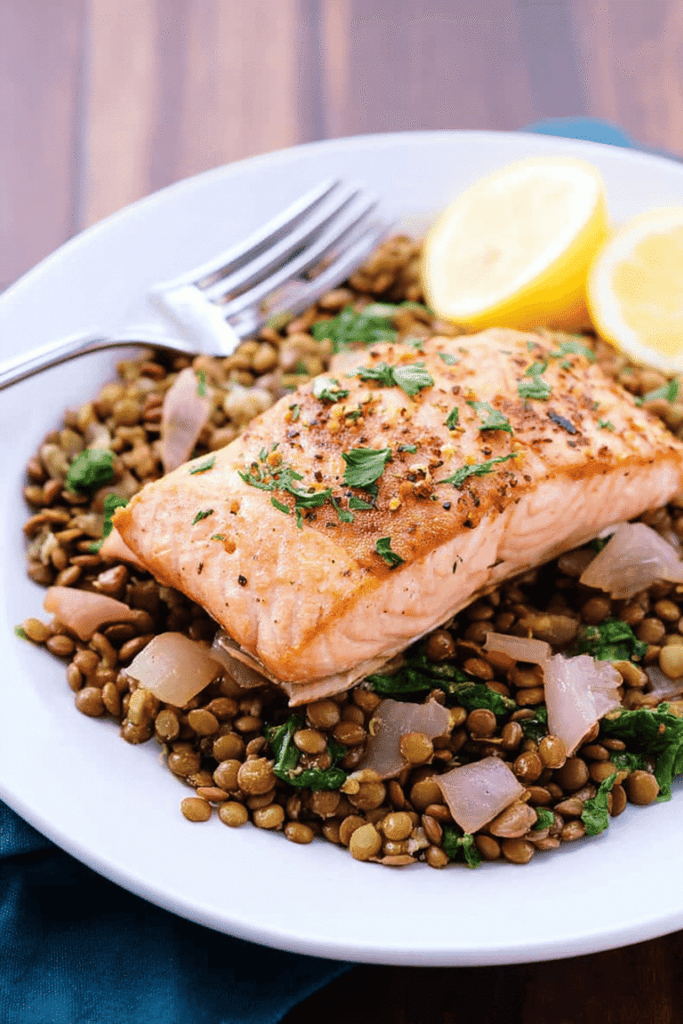 Baked Salmon And Lentils 55.Png