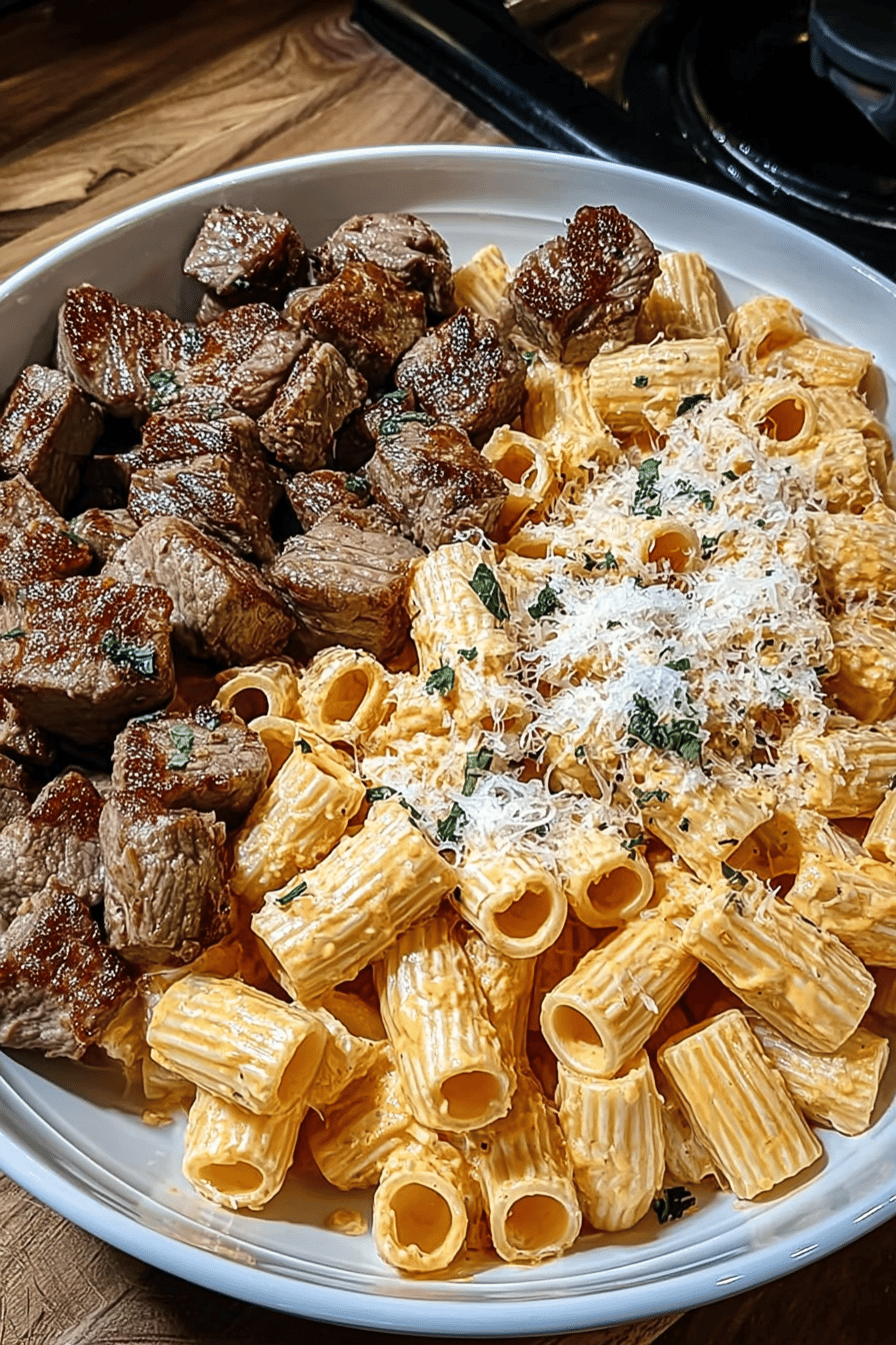 Cajun Steak Rigatoni With Cheesy Parmesan Sauce Recipe 7 Cajun Steak Cheesy Rigatoni Parmesan