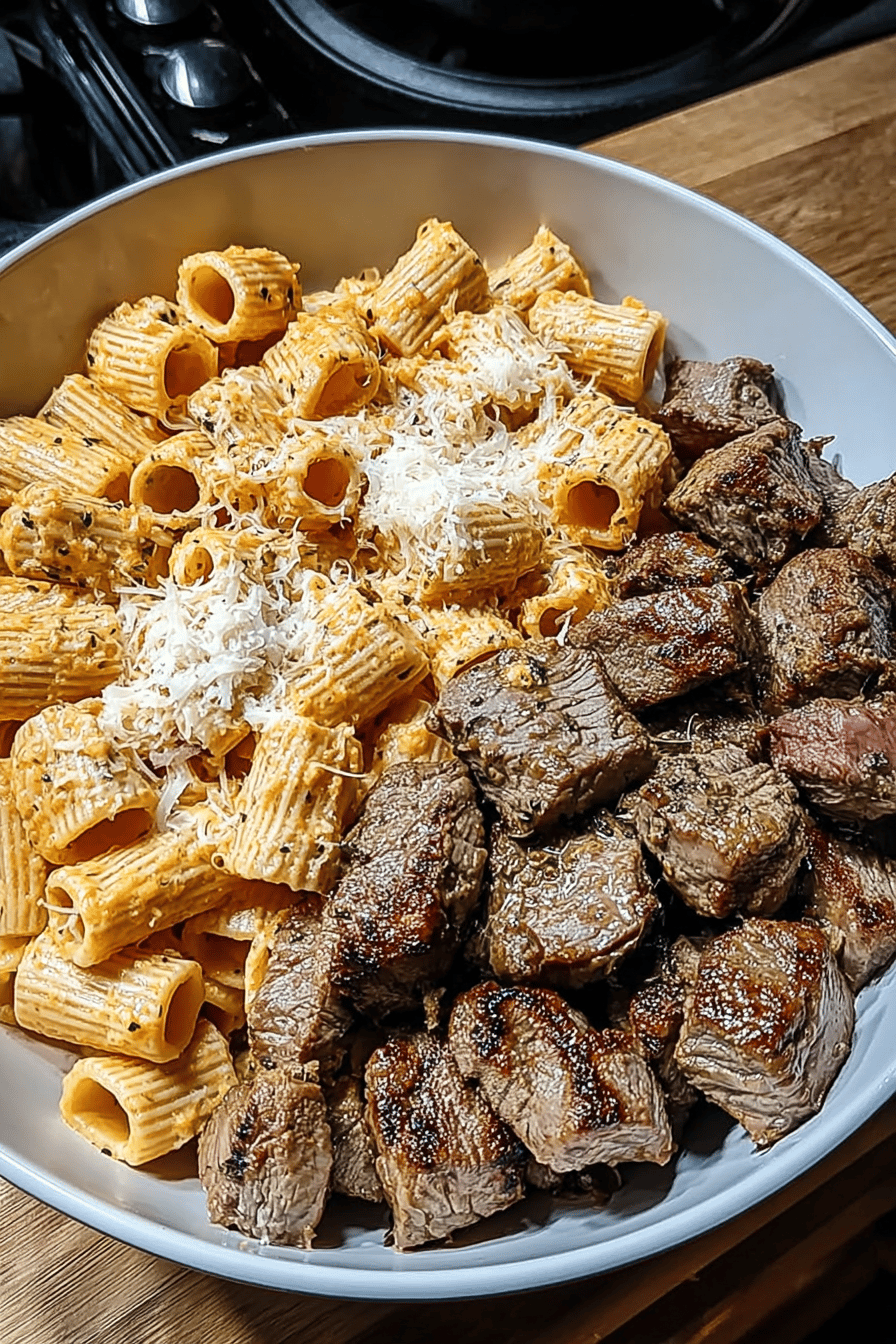 Cajun Steak Rigatoni With Cheesy Parmesan Sauce Recipe 6 Cajun Steak Cheesy Rigatoni Parmesan