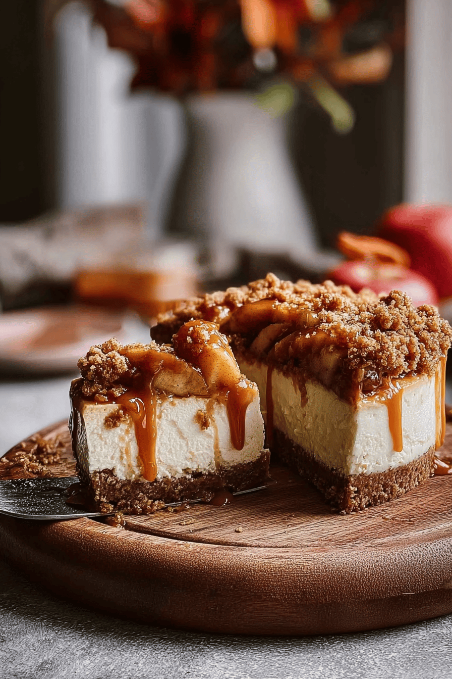 Salted Caramel Apple Pie Cheesecake Recipe With Creamy Layers 7 Caramel Apple Pie Cheesecake